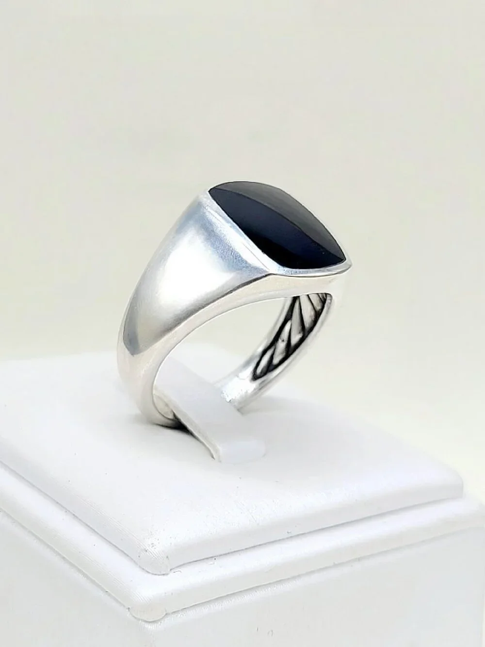 David Yurman Exotic Stone Signet Ring w/ Black Onyx - 16.5mm - Size 12.5
